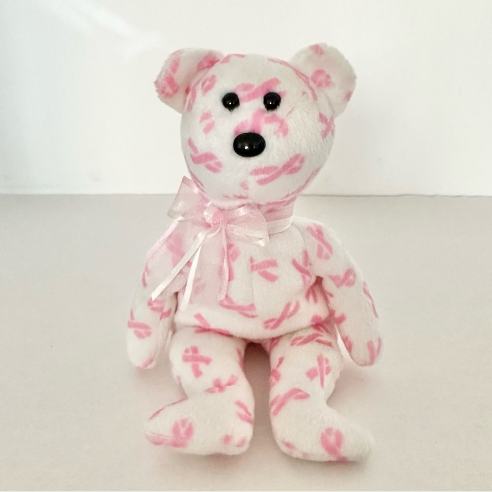 Ty Beanie Baby “Giving” the Breast Cancer Awareness Pink Ribbon Bear (2007)